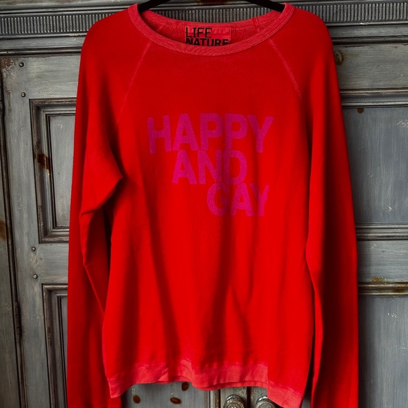 Freecity Happy & Gay Raglan Sweatshirt Size XL - Picture 2 of 8